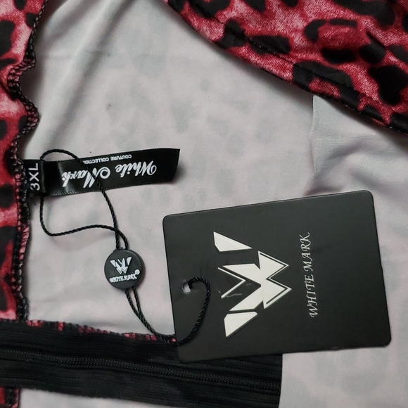 NWT WHITE MARK RED CHEETAH PENCIL SKIRT size 3X - Picture 3 of 9